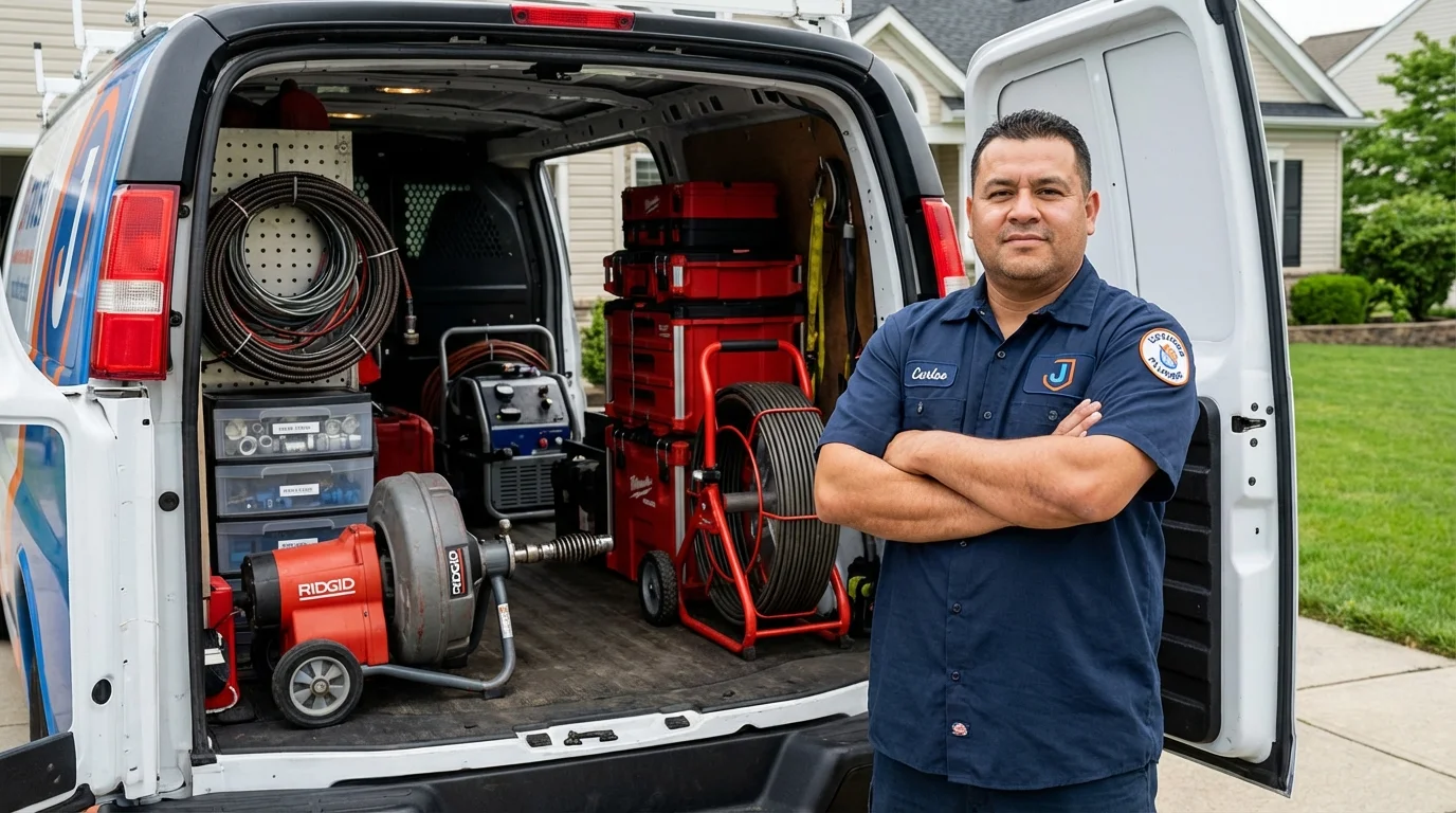 Professional drain cleaning equipment and Johns Plumbing LLC plumber in Ronan