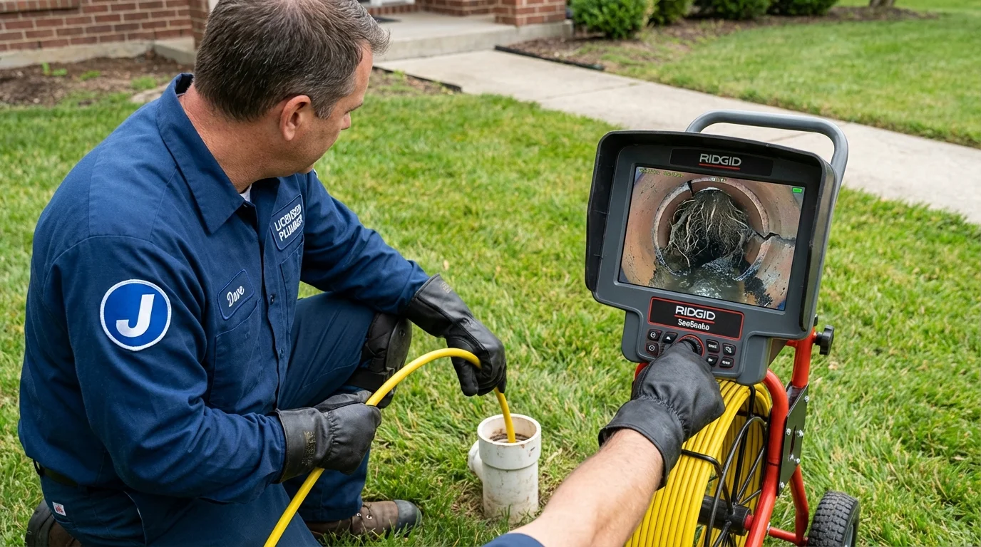 Sewer camera inspection being performed by Johns Plumbing LLC in Ronan